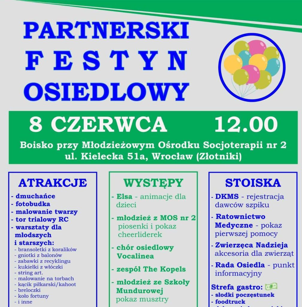 8 czerwca - Partnerski Festyn Osiedlowy